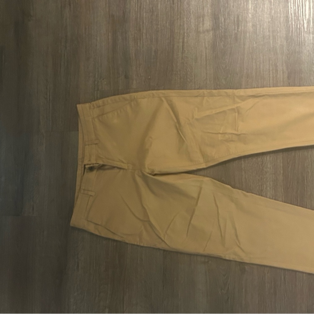 Tan Dress Pants with Straight Leg Cut